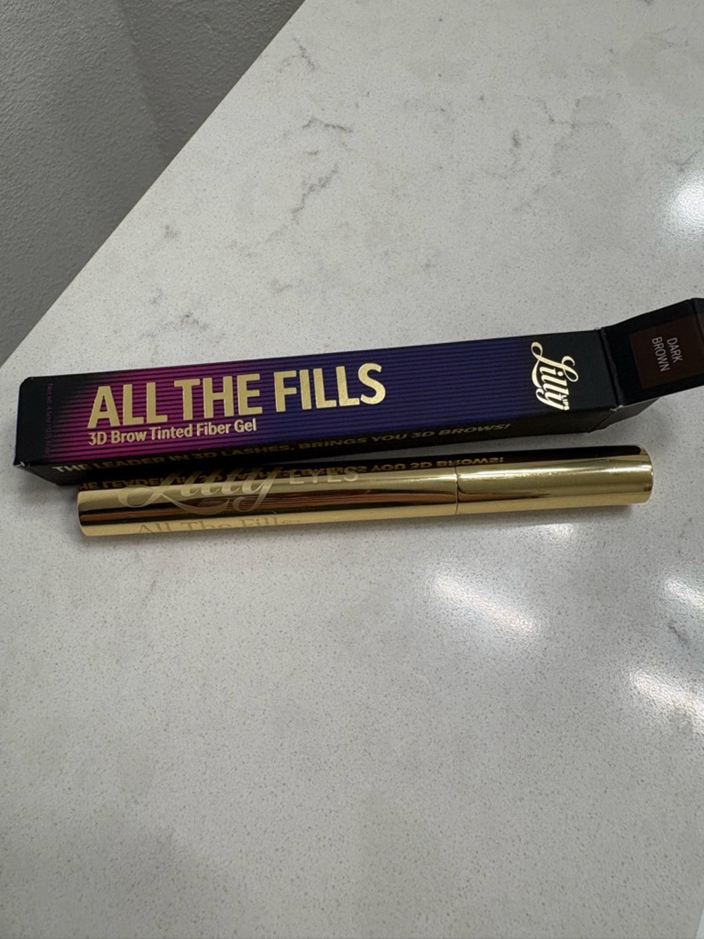 Lilly All The Fills 3D Brow Tinted Fiber Gel - DARK BROWN (NEW!)